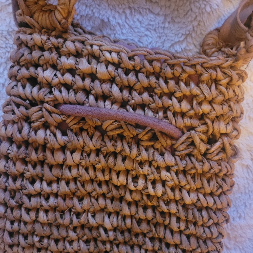 Straw Drawstring Beaded Handbag - image 6